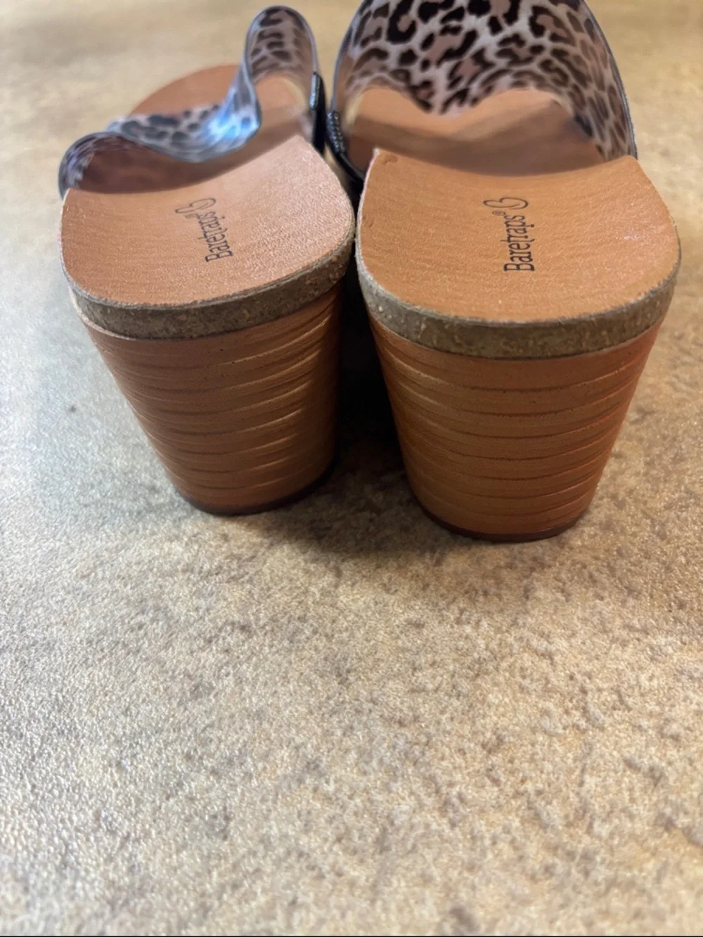 BareTraps Leopard-Print Slide Mules in Brown and Black - Picture 3 of 3